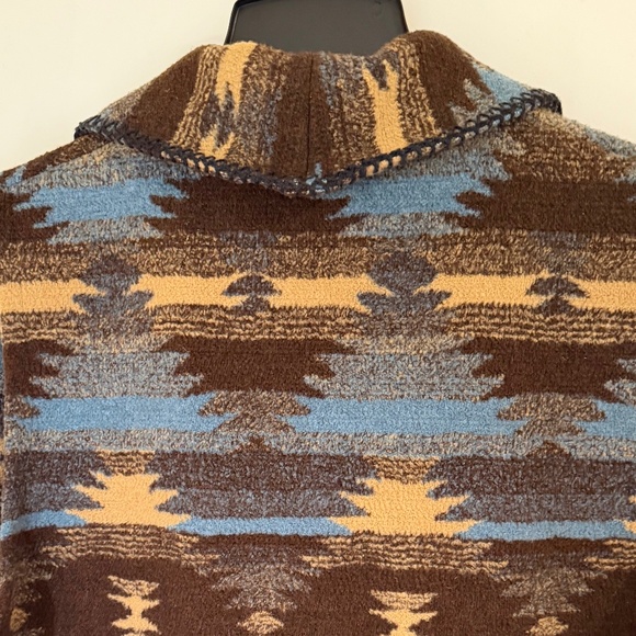 Vintage Mazmania Southwestern Long Fleece Vest Large Made in USA - Picture 4 of 10